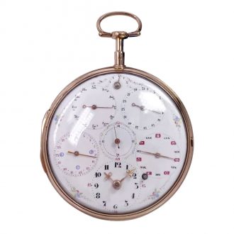 Swiss 18K rose gold open faced verge pocket watch Circa 1750