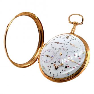 Swiss 18K rose gold open faced verge pocket watch Circa 1750