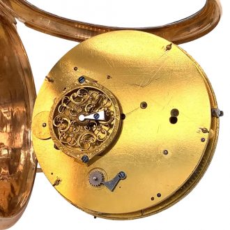 Swiss 18K rose gold open faced verge pocket watch Circa 1750