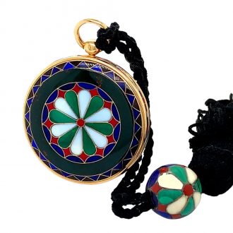 French gold and pietra dura open faced cylinder watch Circa 1835