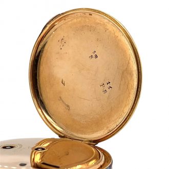 French gold and pietra dura open faced cylinder watch Circa 1835