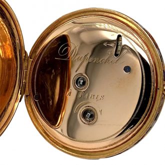 French gold and pietra dura open faced cylinder watch Circa 1835