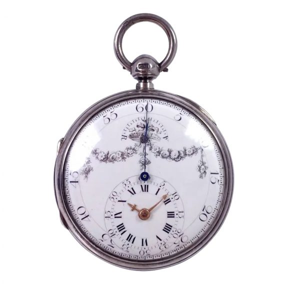 Very rare Swiss silver watch with automatic winding Circa 1850