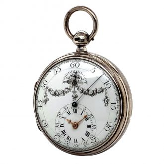 Very rare Swiss silver watch with automatic winding Circa 1850
