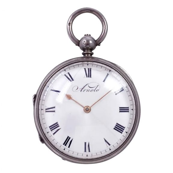 English silver open faced cylinder pocket watch Circa 1850 English silver open faced cylinder pocket watch Circa 1850