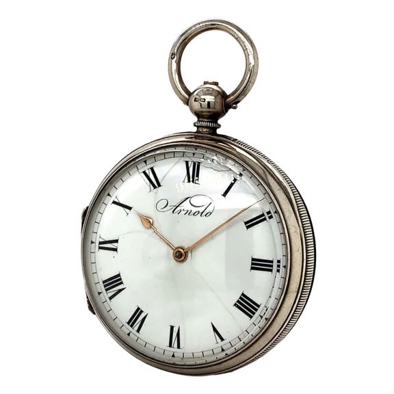 English silver open faced cylinder pocket watch Circa 1850 English silver open faced cylinder pocket watch Circa 1850