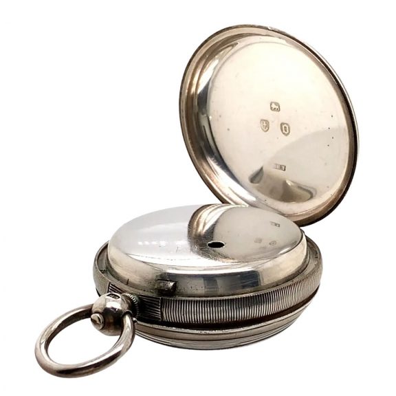 English silver open faced cylinder pocket watch Circa 1850 English silver open faced cylinder pocket watch Circa 1850