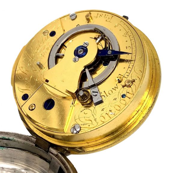 English silver open faced cylinder pocket watch Circa 1850 English silver open faced cylinder pocket watch Circa 1850
