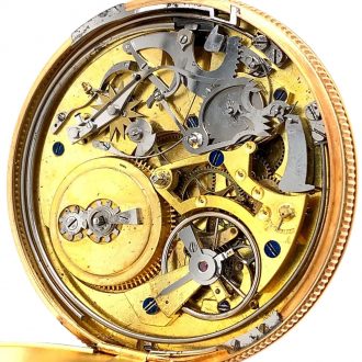 Elegant Swiss rose gold quarter repeating cylinder watch Circa 1810