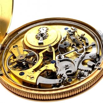 Elegant Swiss rose gold quarter repeating cylinder watch Circa 1810