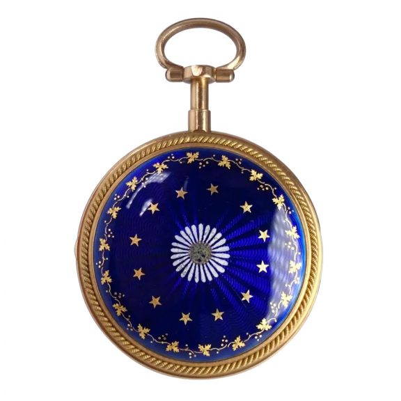 French gold and enamel verge pocket watch with chatelaine Circa 1775 French gold and enamel verge pocket watch with chatelaine Circa 1775