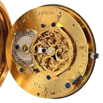 French gold and enamel verge pocket watch with chatelaine Circa 1775 French gold and enamel verge pocket watch with chatelaine Circa 1775