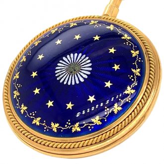 French gold and enamel verge pocket watch with chatelaine Circa 1775 French gold and enamel verge pocket watch with chatelaine Circa 1775