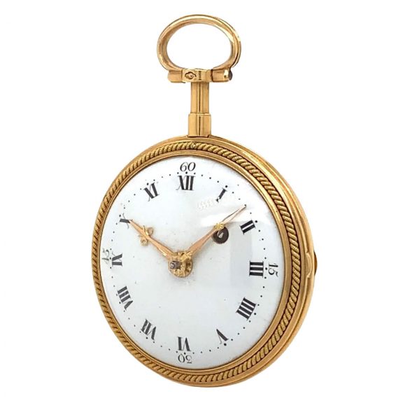 French gold and enamel verge pocket watch with chatelaine Circa 1775 French gold and enamel verge pocket watch with chatelaine Circa 1775