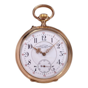 German 14K rose gold open faced lever pocket watch Circa 1908