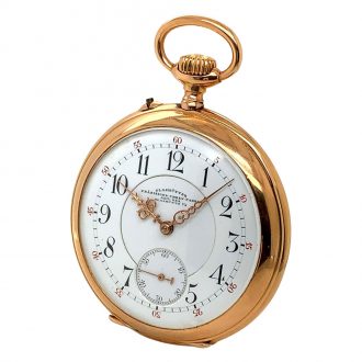 German 14K rose gold open faced lever pocket watch Circa 1908