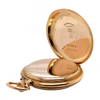 German 14K rose gold open faced lever pocket watch Circa 1908