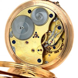 German 14K rose gold open faced lever pocket watch Circa 1908