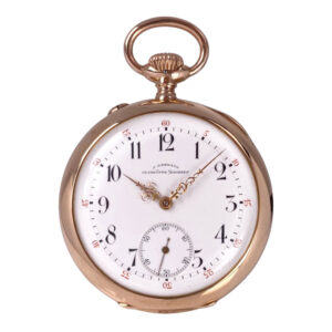 German 14K gold open faced lever pocket watch Circa 1901