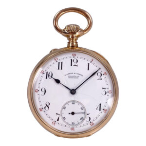 Small German 18K rose gold open faced lever watch Circa 1884
