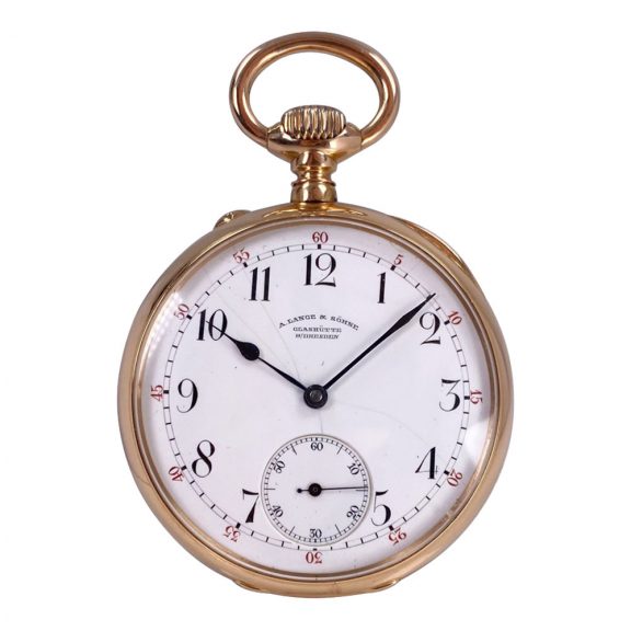 Small German 18K rose gold open faced lever watch Circa 1884