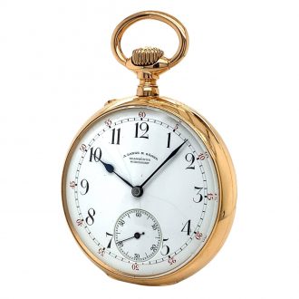 Small German 18K rose gold open faced lever watch Circa 1884