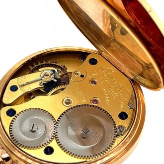 Small German 18K rose gold open faced lever watch Circa 1884