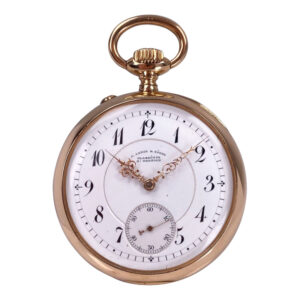 German rose gold open faced lever pocket watch Circa 1897