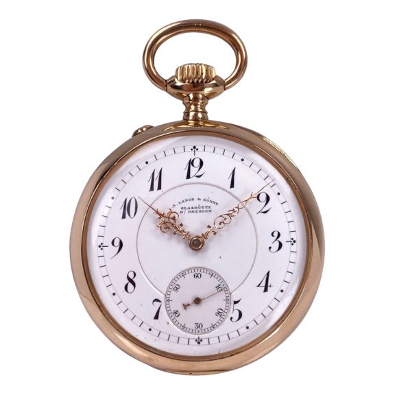 German rose gold open faced lever pocket watch Circa 1897