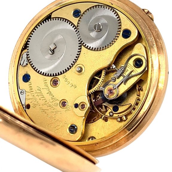 German rose gold open faced lever pocket watch Circa 1897 German rose gold open faced lever pocket watch Circa 1897