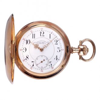German 14K rose gold hunting cased lever pocket watch Circa 1906