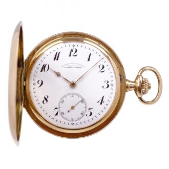 German 14K gold hunting cased lever pocket watch Circa 1926