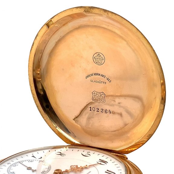Flat German rose gold hunting cased lever watch Circa 1910 Flat German rose gold hunting cased lever watch Circa 1910