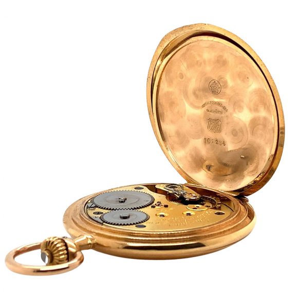 Flat German rose gold hunting cased lever watch Circa 1910 Flat German rose gold hunting cased lever watch Circa 1910