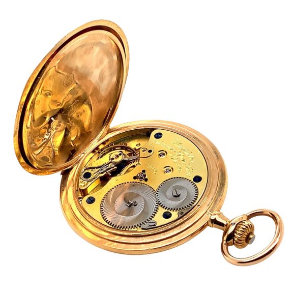 Flat German rose gold hunting cased lever watch Circa 1910 Flat German rose gold hunting cased lever watch Circa 1910