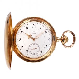 Flat German rose gold hunting cased lever watch Circa 1910