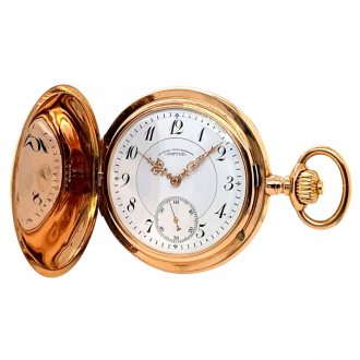 German 14K rose gold hunting cased lever pocket watch Circa 1902