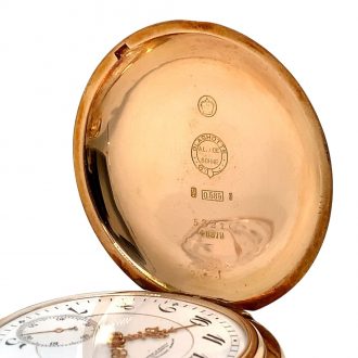 German 14K rose gold hunting cased lever pocket watch Circa 1902