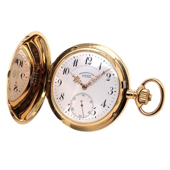 German 14K rose gold hunting cased lever watch Circa 1910 German 14K rose gold hunting cased lever watch Circa 1910