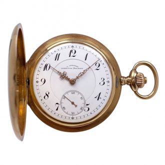 German 14K gold hunting cased lever pocket watch Circa 1912