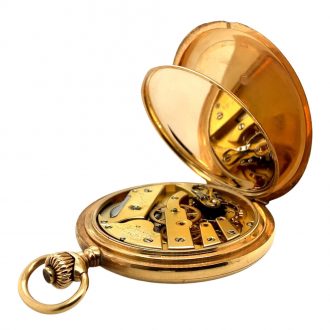 German 14K gold hunting cased lever pocket watch Circa 1912