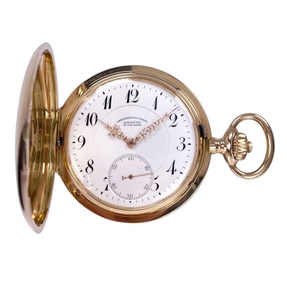 German 14K rose gold hunting cased lever watch Circa 1910