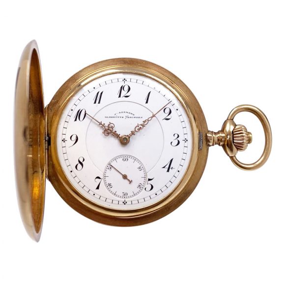 German 14K gold hunting cased lever pocket watch Circa 1912