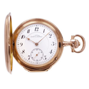 German 14K rose gold hunting cased lever watch Circa 1900