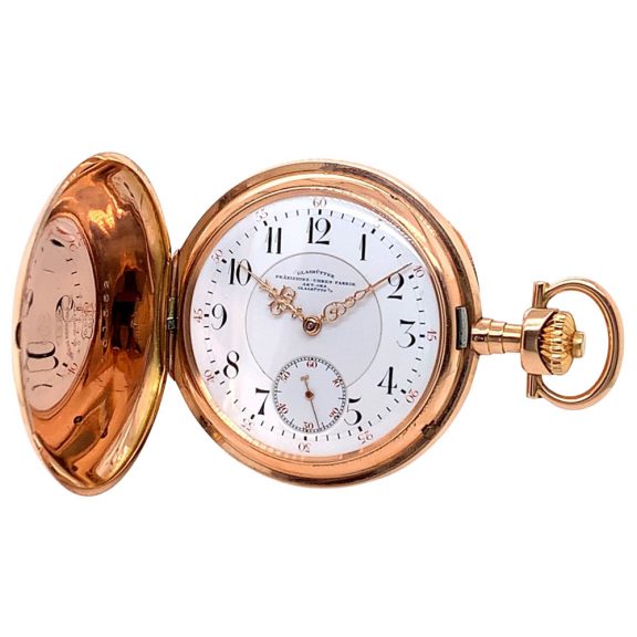 German 14K rose gold hunting cased lever watch Circa 1908 German 14K rose gold hunting cased lever watch Circa 1908