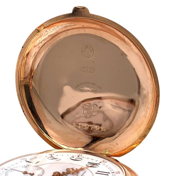 German 14K rose gold hunting cased lever watch Circa 1908 German 14K rose gold hunting cased lever watch Circa 1908