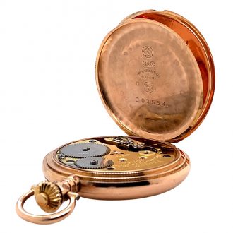 German 14K rose gold hunting cased lever watch Circa 1908