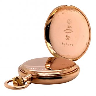 German 14K rose gold hunting cased lever watch Circa 1908