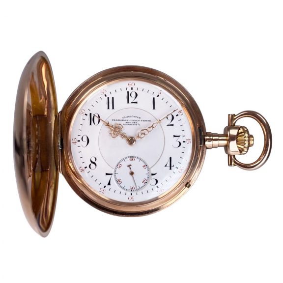 German 14K rose gold hunting cased lever watch Circa 1908