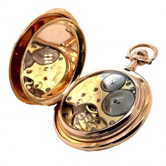 German 14K rose gold hunting cased lever watch Circa 1900